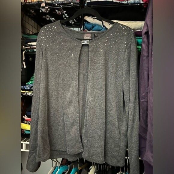 Rafaella Grey Cardigan with sparkle detail Size XL - Picture 1 of 5